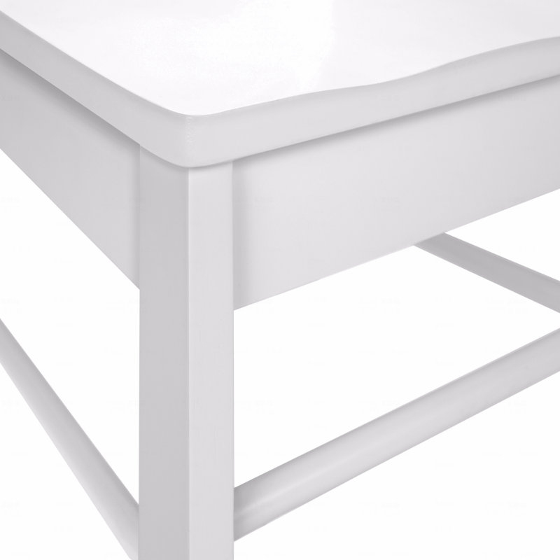 Chaise d'appoint de salle à manger - ensemble de 2, côté, cuisine, salle à manger, blanc, pieds en bois, transitionnel, Blanc