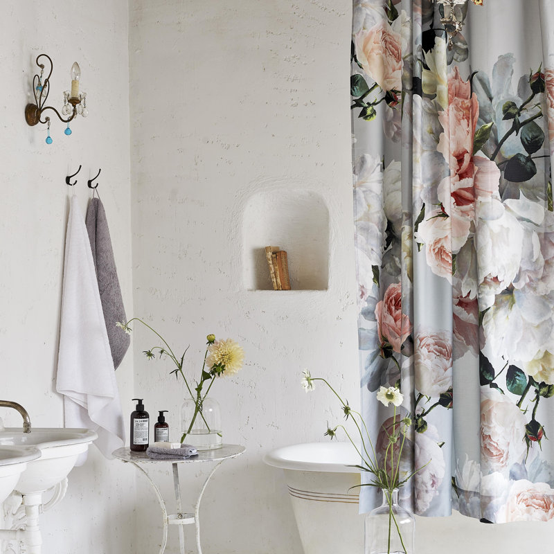 Peonia Grande Zinc Shower Curtain
