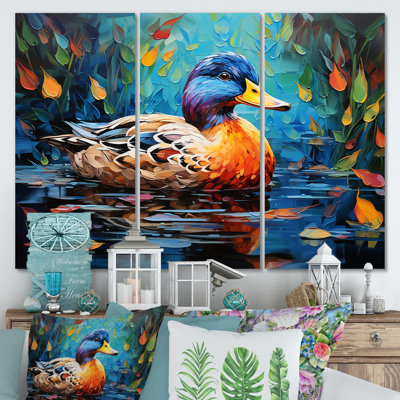 Fauvist Duck Pond II - Duck Animal Wall Art