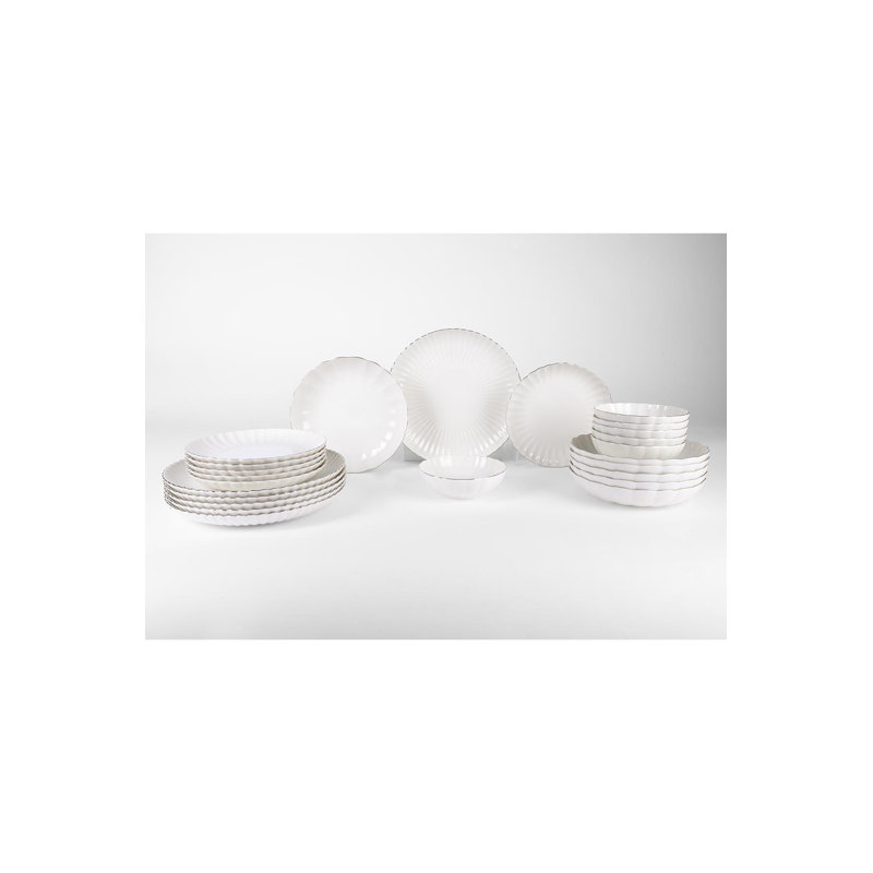 24 Pieces 100% Porcelain Dinner Set