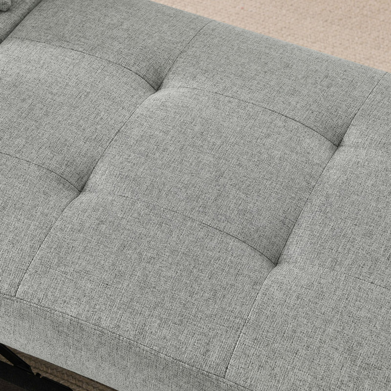 Convertible Sleeper Chair With Adjustable Backrest, Gray Linen