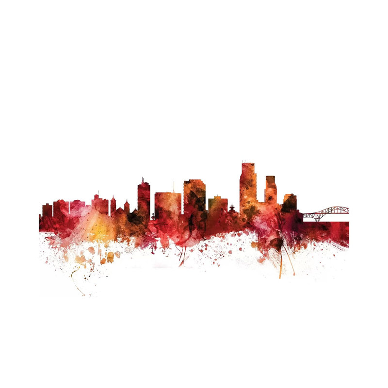 Corpus Christi, Texas Skyline by Michael Tompsett - 1 Piece Wrapped Canvas Wall Art, 20.32 cm H x 30.48 cm W