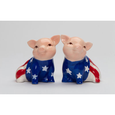 Ensemble de salière et poivrière Patriotic Pig