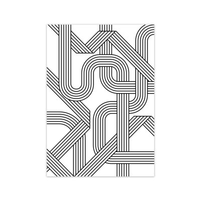 Black And White Abstract Lines - Print