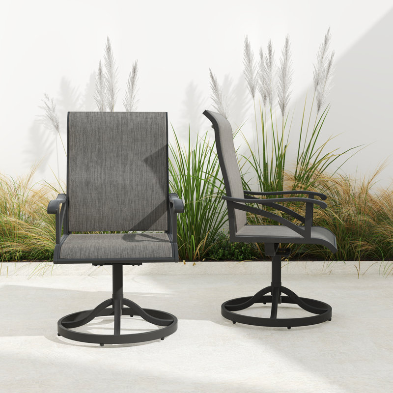 Chaise pivotante pour l'extérieur Bouffard, Black