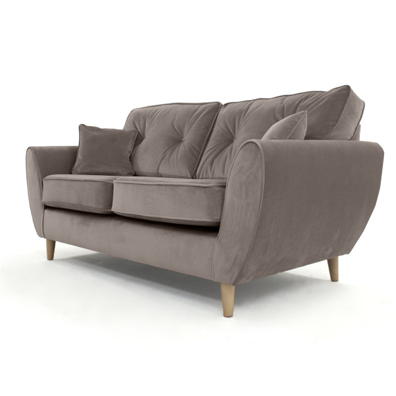 Rafe 3 Seater Velvet Sofa, Taupe Velvet