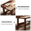 Bureau d'écriture rectangulaire en bois massif brun-749177460