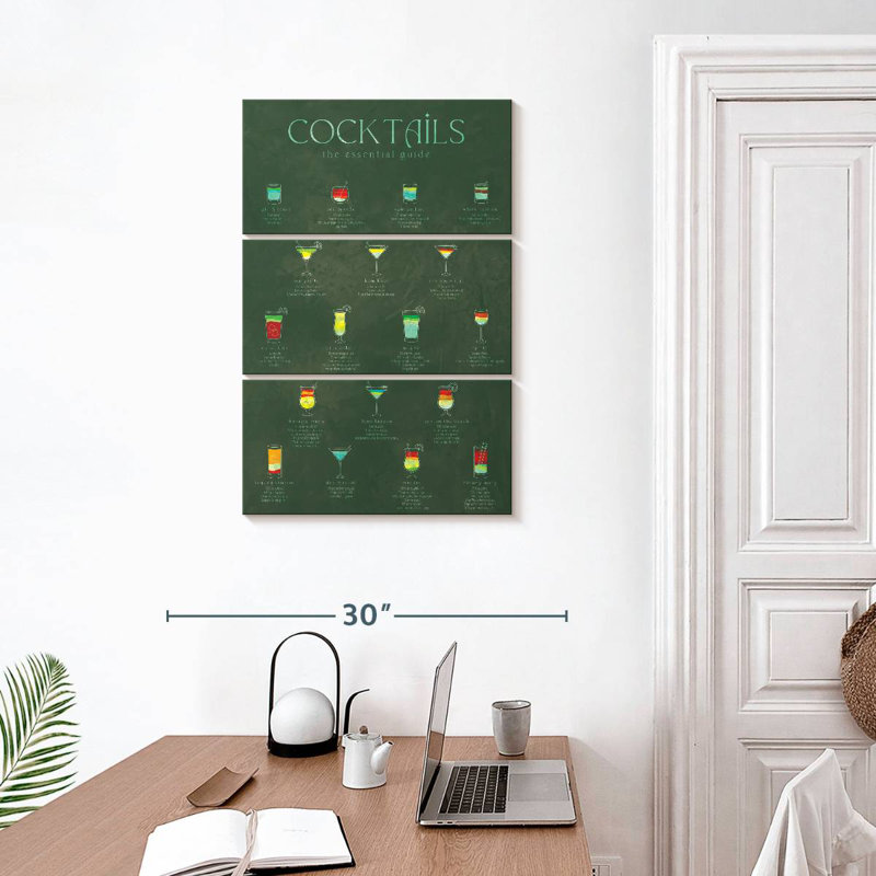 Yarlin Cocktails Chart, 32" H x 20" W