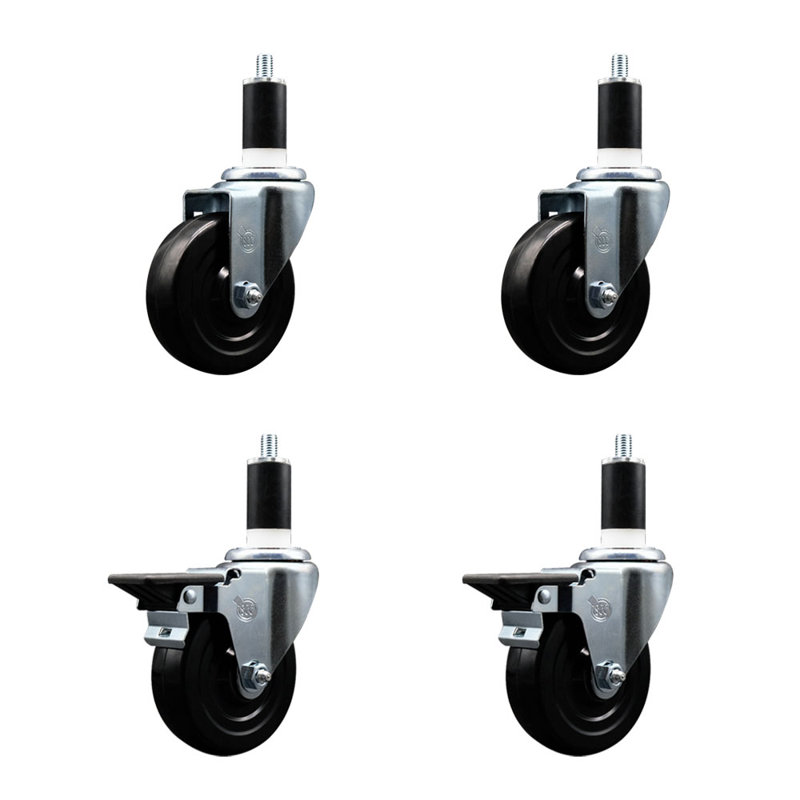 Ensemble de roulettes extensibles en caoutchouc souple de 1 3/8 po à 2 roues SCC