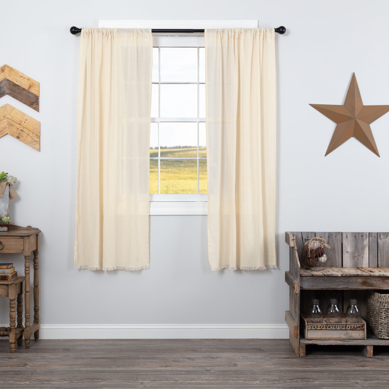 Beacham 100% Cotton Sheer Curtain Panel Pair, Natural