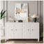 Armoire d'appoint chic en bois à 4 portes avec tablettes réglables, idéale pour le rangement et la décoration dans diverses pièces