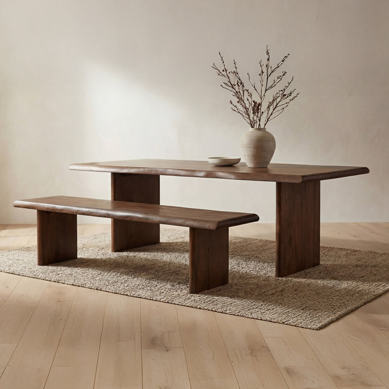 Lila Dining Bench Large Brown, 18" H x 89" W x 17" D