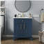 Meuble-lavabo moderne 27,8 po avec surface peinte, meuble-lavabo autoportant Mid-Century avec rangement, meuble-lavabo haut de gamme avec tiroirs et poignées en métal