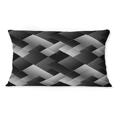 Imprimé pied-de-poule noir et blanc II - Coussin lombaire traditionnel