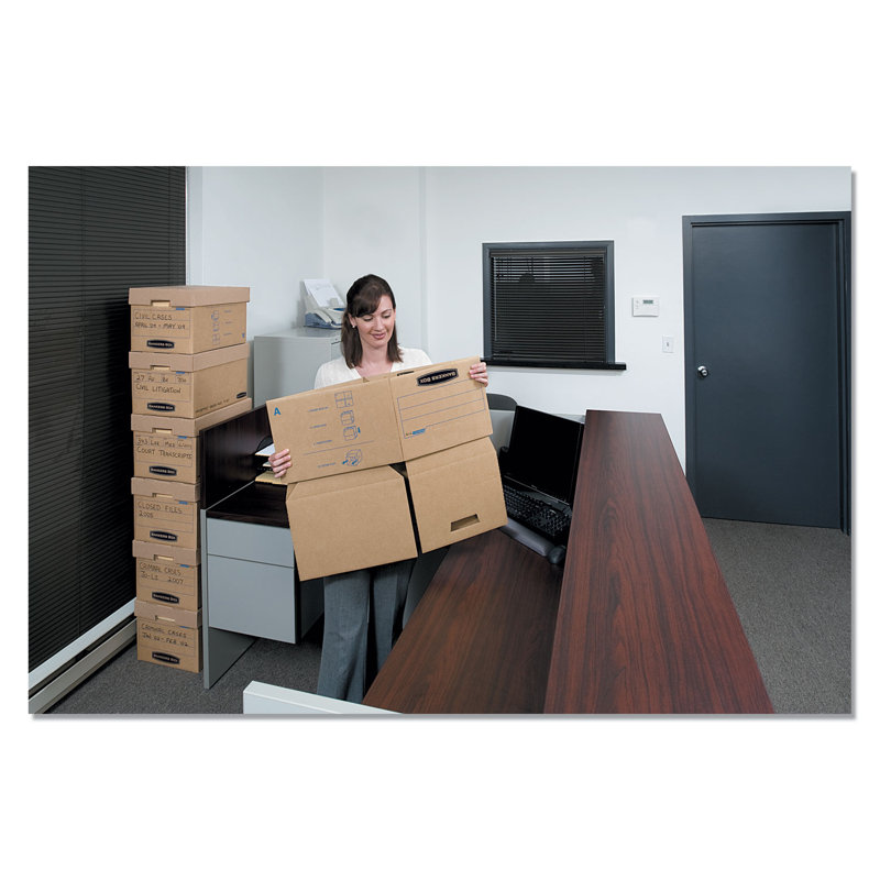 Brown Corrugated Fiberboard Stackable Storage Box with Lift-Off Lid