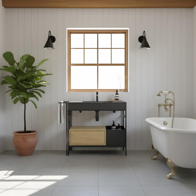 meuble-lavabo de salle de bain avec structure en métal