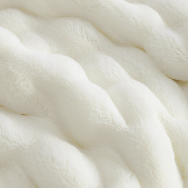Bedsure Luxurious Faux Fur Duvet Cover, Queen Duvet Cover + 2 Standard Shams