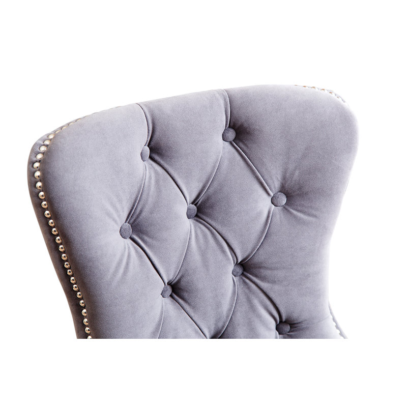 Jolliff 19'' H Tufted Upholstered Side Chair, Stormy Gray