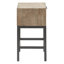 Table d'appoint Tommy Hilfiger Hayworth, tiroir de rangement en miroir avec revêtement en bois, base en métal, gris cendré
