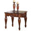Élégante table de bout en bois de cerisier avec profil sculpté en placage pour le salon