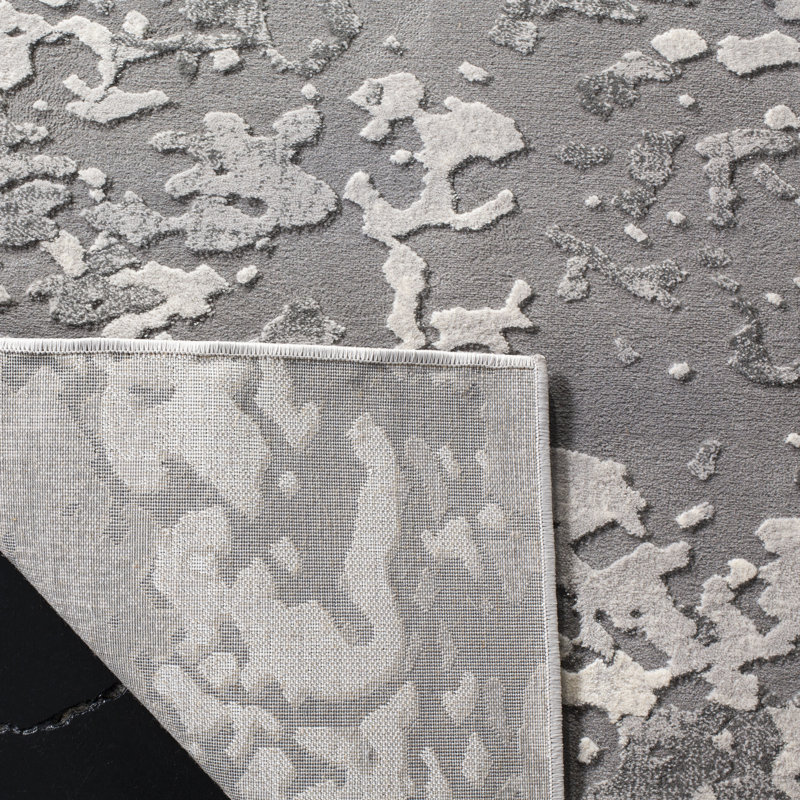 Dulce Abstract Gray Area Rug, Runner 2' x 8'