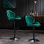 Ensemble de 2 tabourets de bar - tabourets réglables avec dossier et repose-pieds, chaises de bar à hauteur de comptoir pour la cuisine, pub - vert