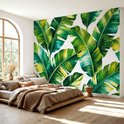 Wall Mural Peel and Stick Wallpaper Tropical palm leaves jungle leaf seamless floral Self-Adhesive Removable Contact Paper Wall Decor for Living Room Bedroom 69"H x 96"W