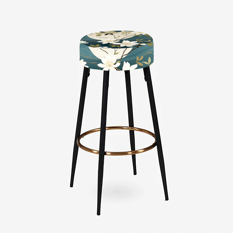Ensemble de 2 tabourets de bar blanc et vert