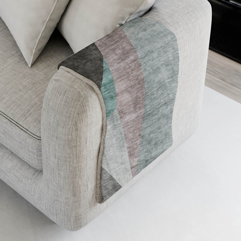 Jeté art déco Addison Sherpa ASB716, Sarcelle