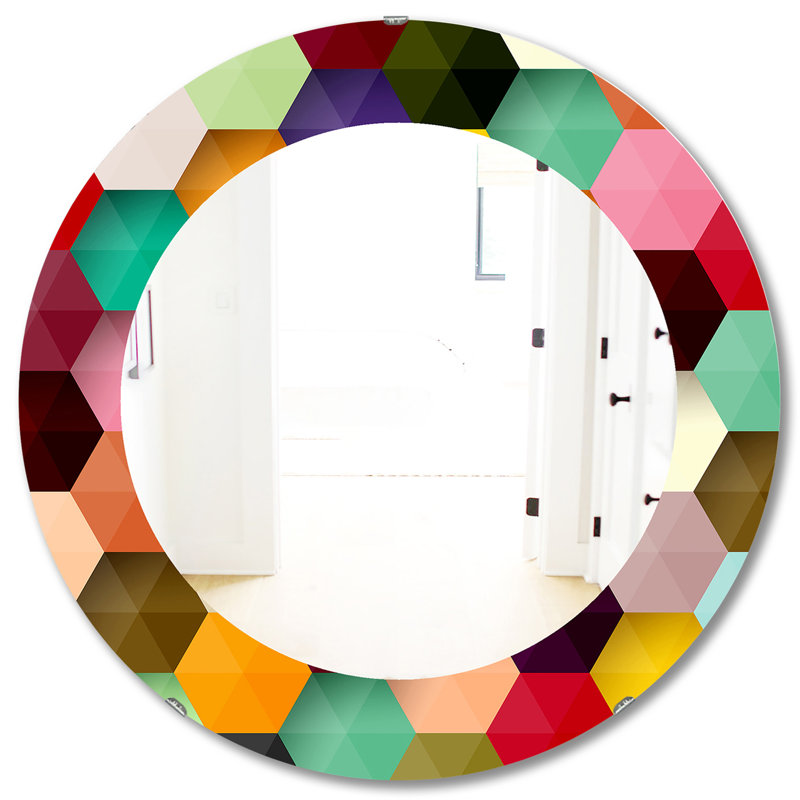 Miroir d'appoint Mid-Century Honeycomb 5, H 31,5 po x l po