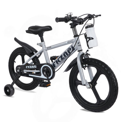 FKZNPJ Kids Bike 16 Inch – High Carbon Steel Frame, Magnesium Alloy Wheels, Training Wheels With Night Glow, Adjustable Seat, Water Bottle – Girls & Boys Bicycle Ages 3-9, Toddler Bike