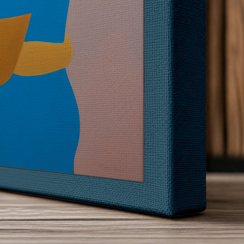 Embrace in Colour Modern - Wrapped Canvas, 36x24 - 91.4 x 61.0 cm, Teal Border