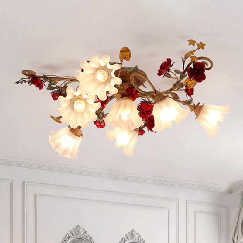 Plafonnier romantique à motif floral