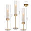 3 Piece Metal,Crystal，Glass Tabletop Hurricane Set