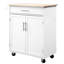 Chariot pour îlot de cuisine en blanc - avec tiroir, armoire et porte-serviettes pour un chariot d'organisation fiable et beaucoup d'espace