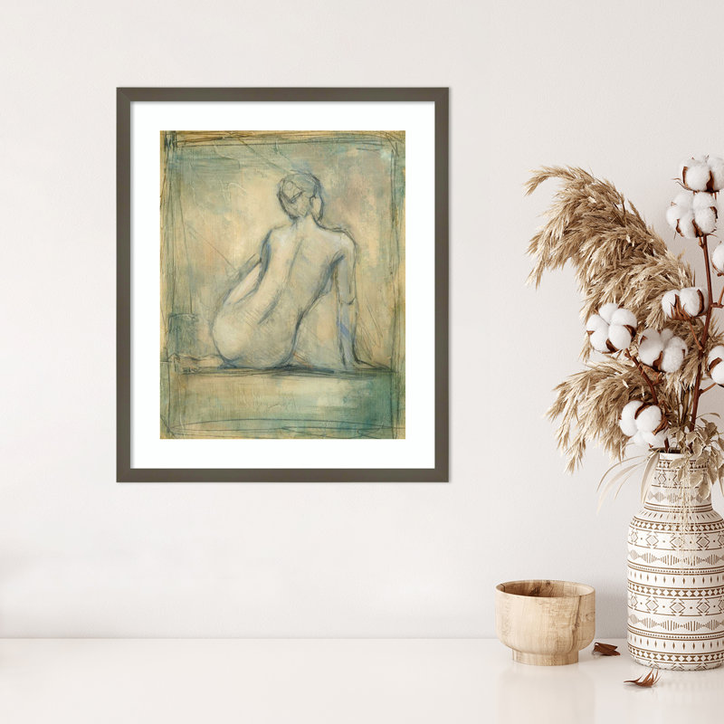 «Contemporary figure Study I» par Ethan Harper, reproduction d'art encadrée sur bois, H 25 po x l 21 po