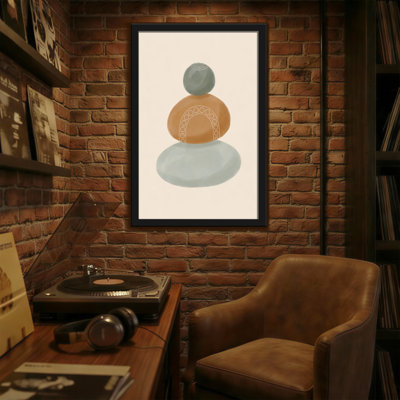 Abstract Abstract Stone Stack With Circular Pattern