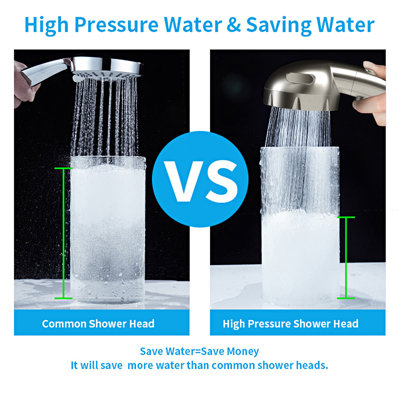 High Pressure Handheld Shower Head With Pause Switch And Hose