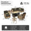 Ensemble de conversation modulaire en osier 9 pièces avec table basse lumineuse et chaises berçantes pivotantes Sturgill, ensemble de conversation modulaire pour patio avec foyer-1437263026