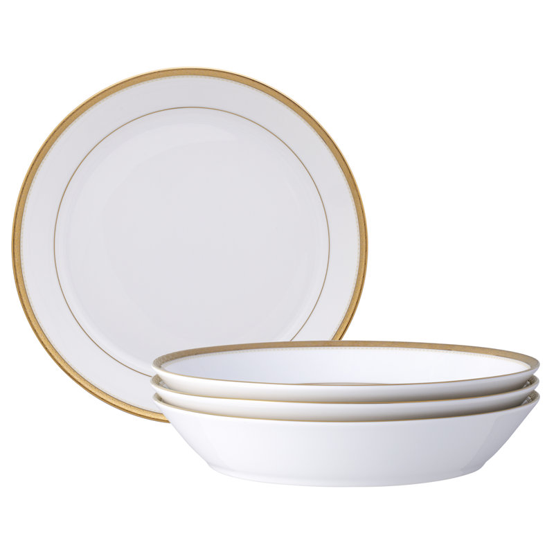 Ensemble de 4 bols Noritake Charlotta Gold, 9 3/4 po, 43 oz, Doré