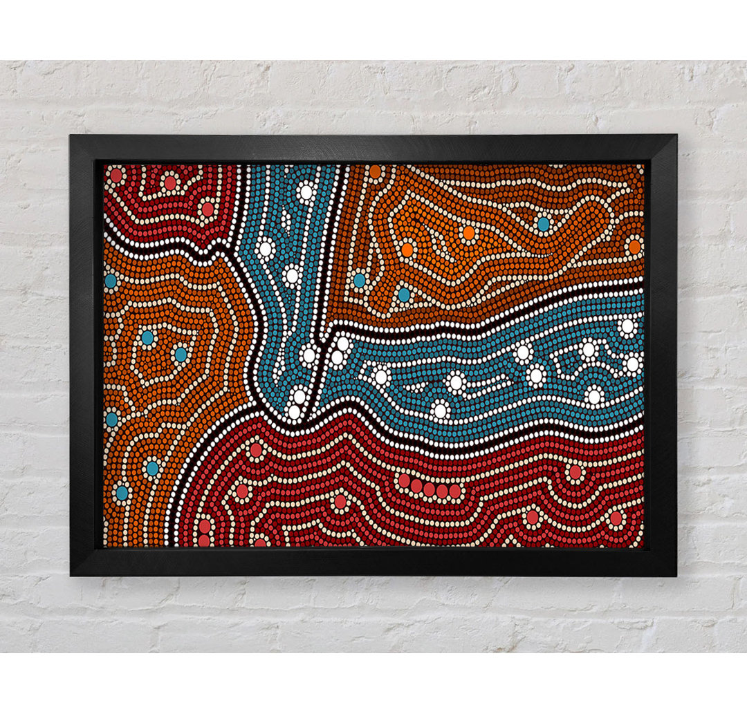 Gerahmtes Leinwandbild Aboriginal Pattern 4