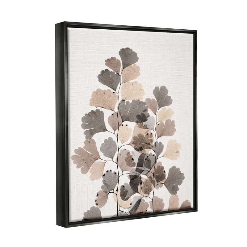 Art moderne sur toile, feuilles de ginkgo modernes, feuilles grises et translucides par Albert Koetsier