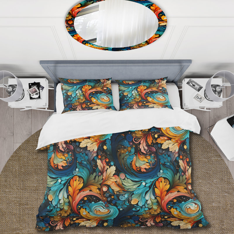 Literie à motif cachemire artistique, Housse de couette simple + 1 taie décorative stan