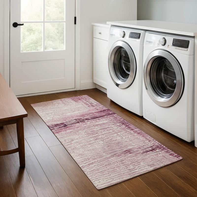Premium Machine Washable Pirtle AMF1981 Stripes Rug, Runner 2'3" x 7'6"