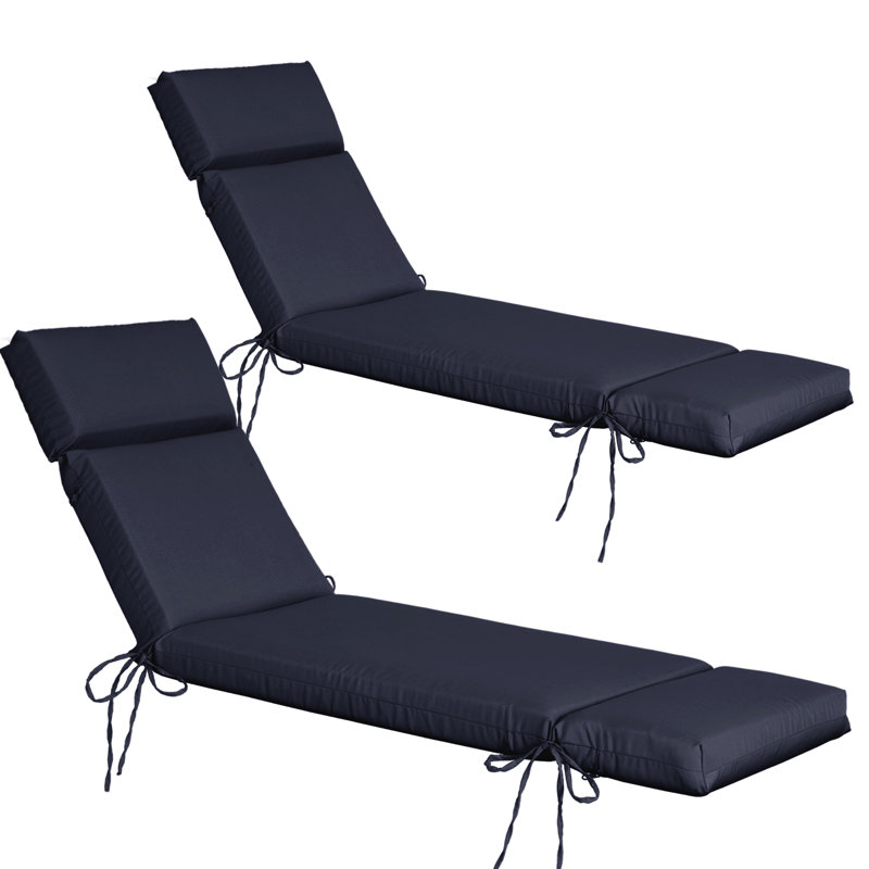 70" x 22.3" Extra Long Chaise Lounge Cushion – 3.4" Thick Fade-Resistant Pad with Removable Machine-Washable Cover – Water-Resistant Replacement Cushion for Outdoor Patio Sun Loungers