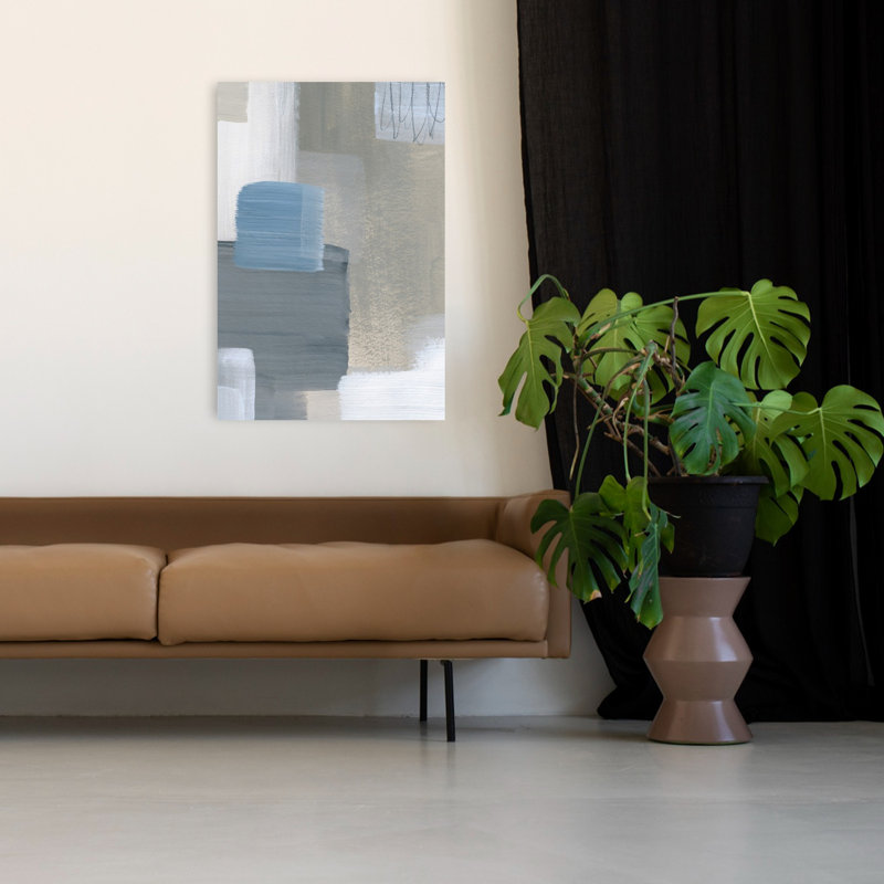 Art mural abstrait géométrique contemporain Soft Edges 3, H 48 po x l 32 po