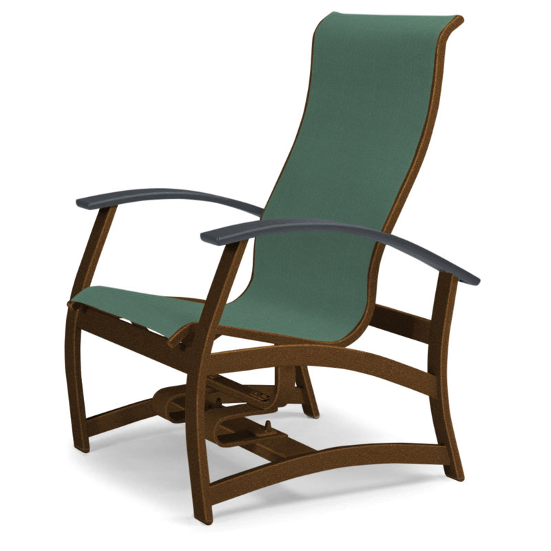 Askar Swivel Powder Coated Aluminum Outdoor Lounge Chair, Classic Graphite P30, Forest Forest Green 22D Sunbrella®