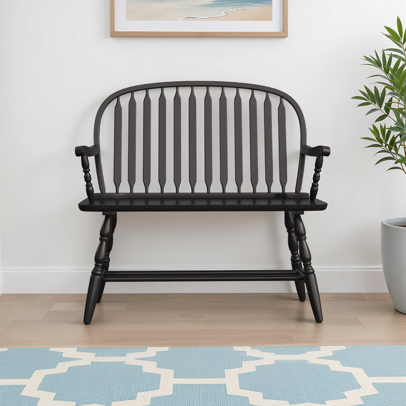 Luray Solid Wood Bench, Antique Black