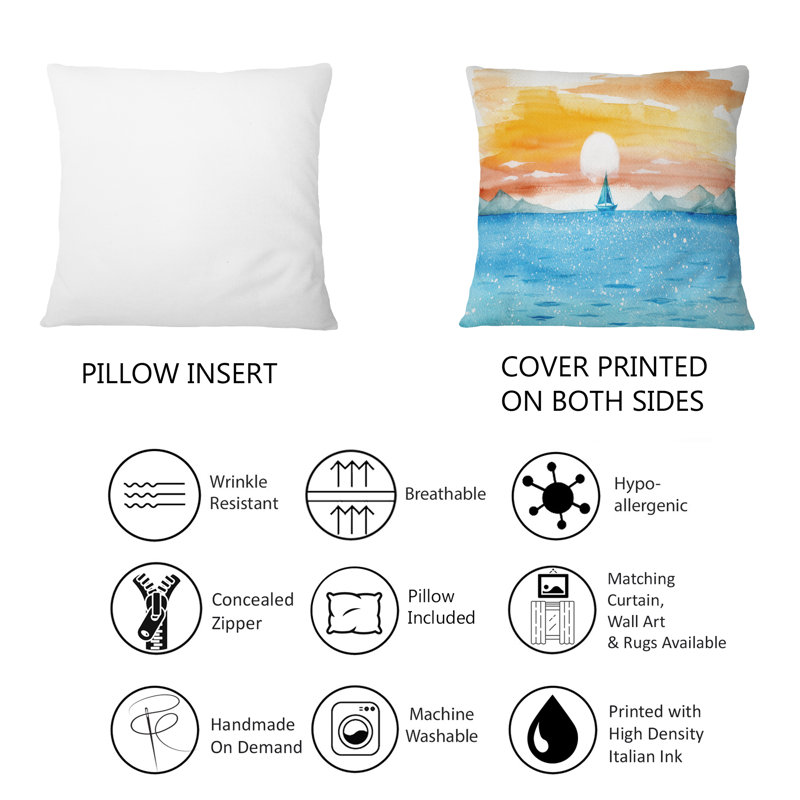Coussin bleu à motif de mer scintillante et nautique bleu 1