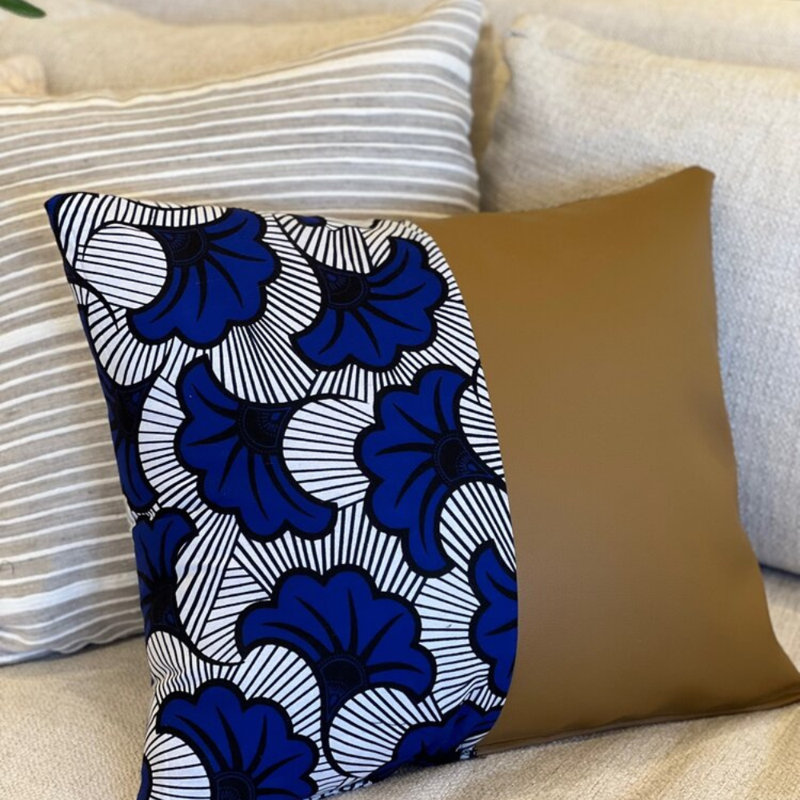  Housse et insert de coussin décoratif carré en vinyle pour l'intérieur et l'extérieur, 18 po x 18 po